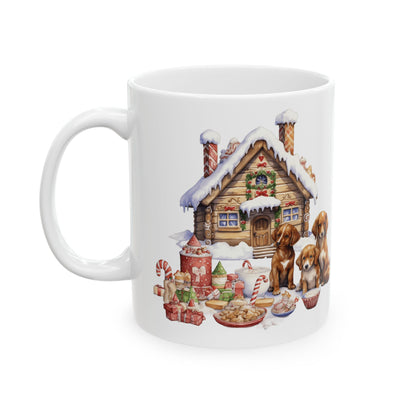 Festive Christmas Puppies and Holiday Gifts Ceramic Mug 11oz  Item #716028