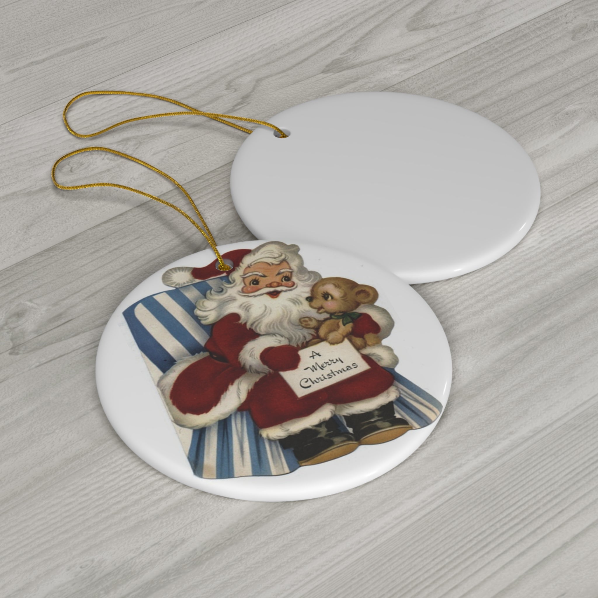 Santa Ceramic Disc Ornament            Item #9293577