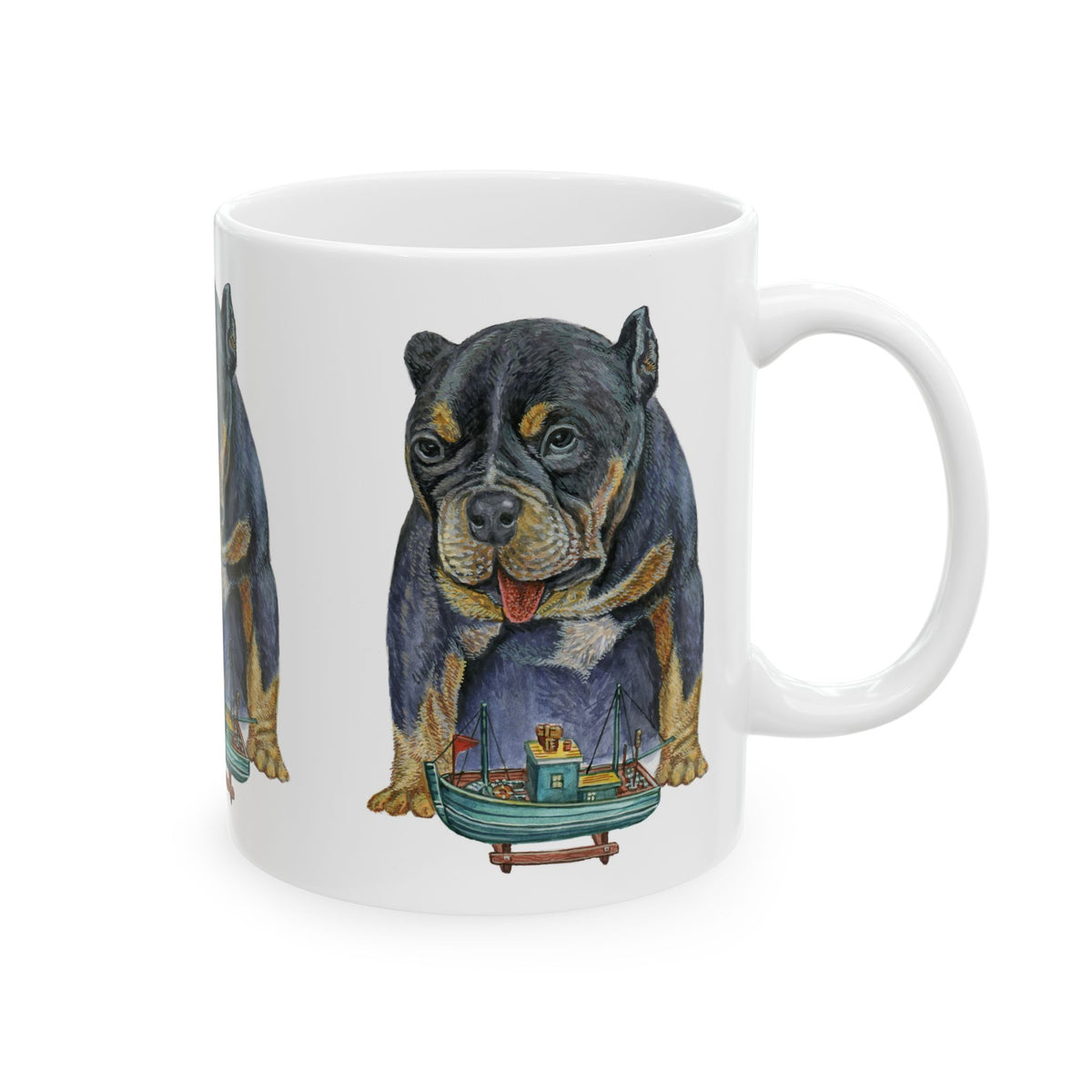 Bulldog Fishbowl Ceramic Mug — Cute Dog Lover Coffee Cup 11oz     Item #152039