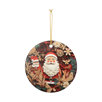 Santa Claus Christmas Ceramic Ornament   Item #18917