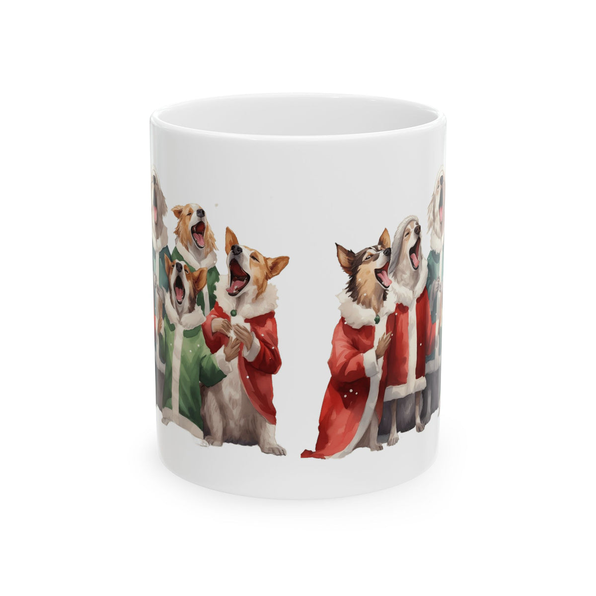 Christmas Corgis Singing Ceramic Mug — Holiday Dog Choir Coffee Cup 11oz   Item #511357