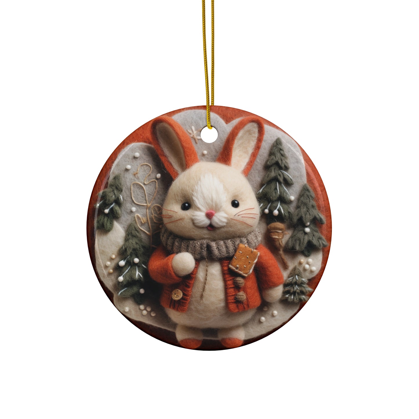 Rabbit Ceramic Disc Ornament       Item #1421546