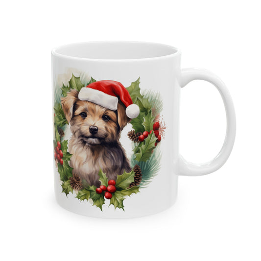 Christmas Puppy In Wreath Holiday Mug 11oz  Item #51444