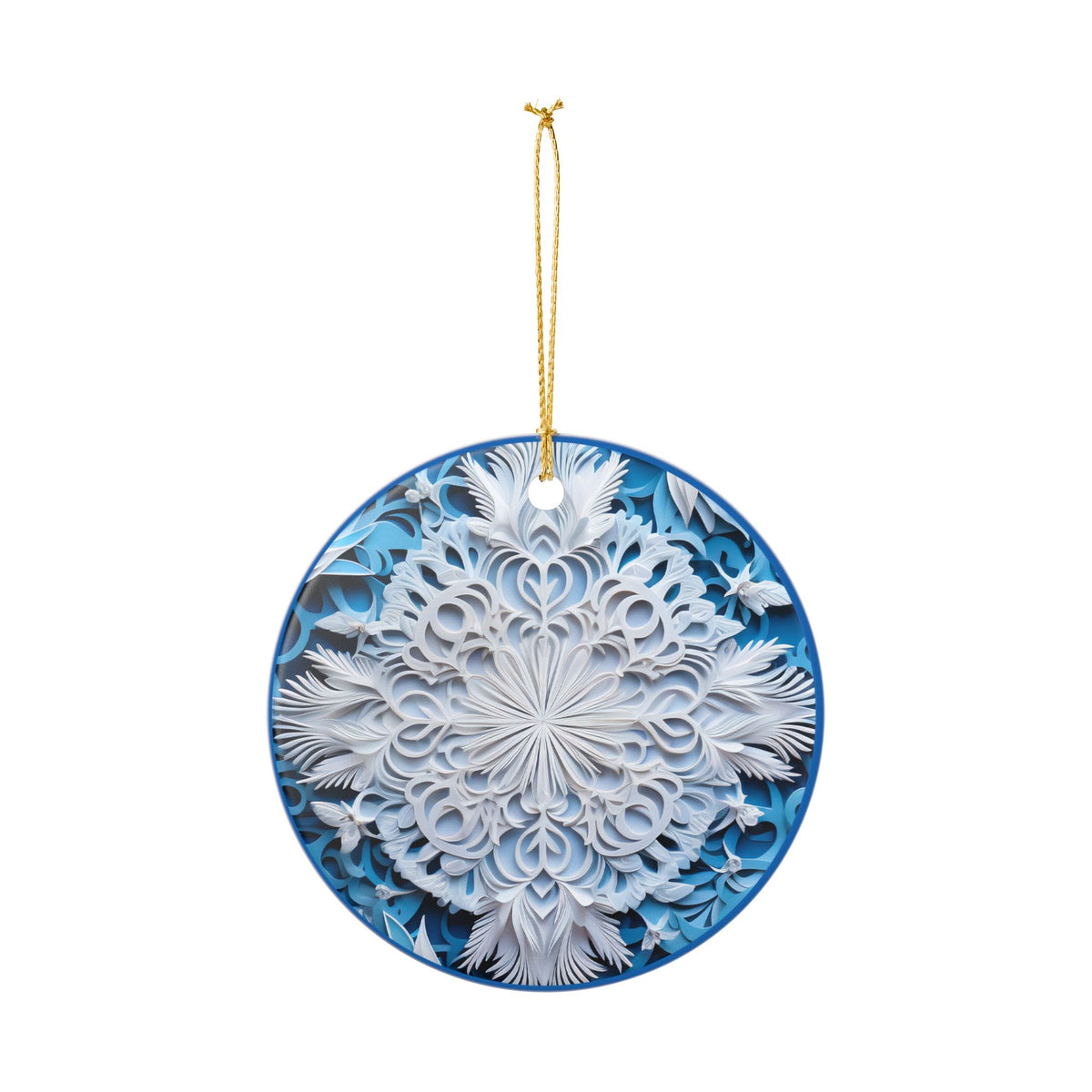 Blue Snowflake Ceramic Ornament   Item #256499