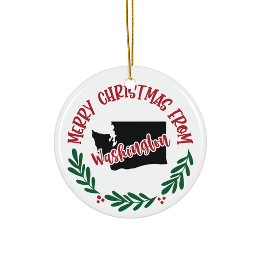 Merry Christmas From Washington Ceramic Disc Ornament       Item #7864795