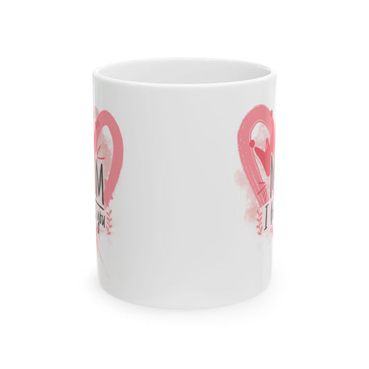 Pink Flamingo Heart Ceramic Mug – Cute Tropical Coffee Cup 11oz    Item #349672