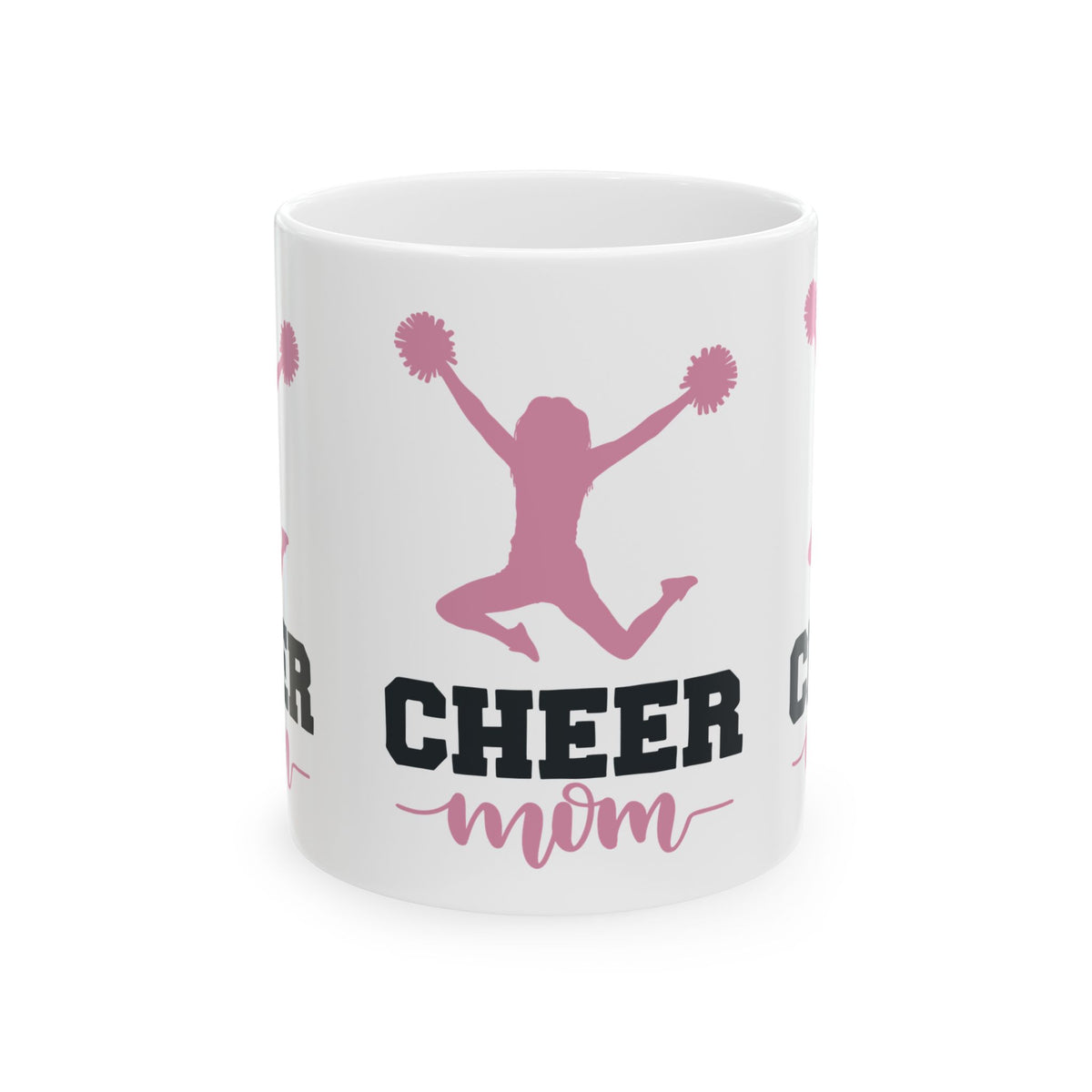 Cheer Mom Ceramic Mug – Pink Cheerleader Silhouette Coffee Cup 11oz   Item #487374