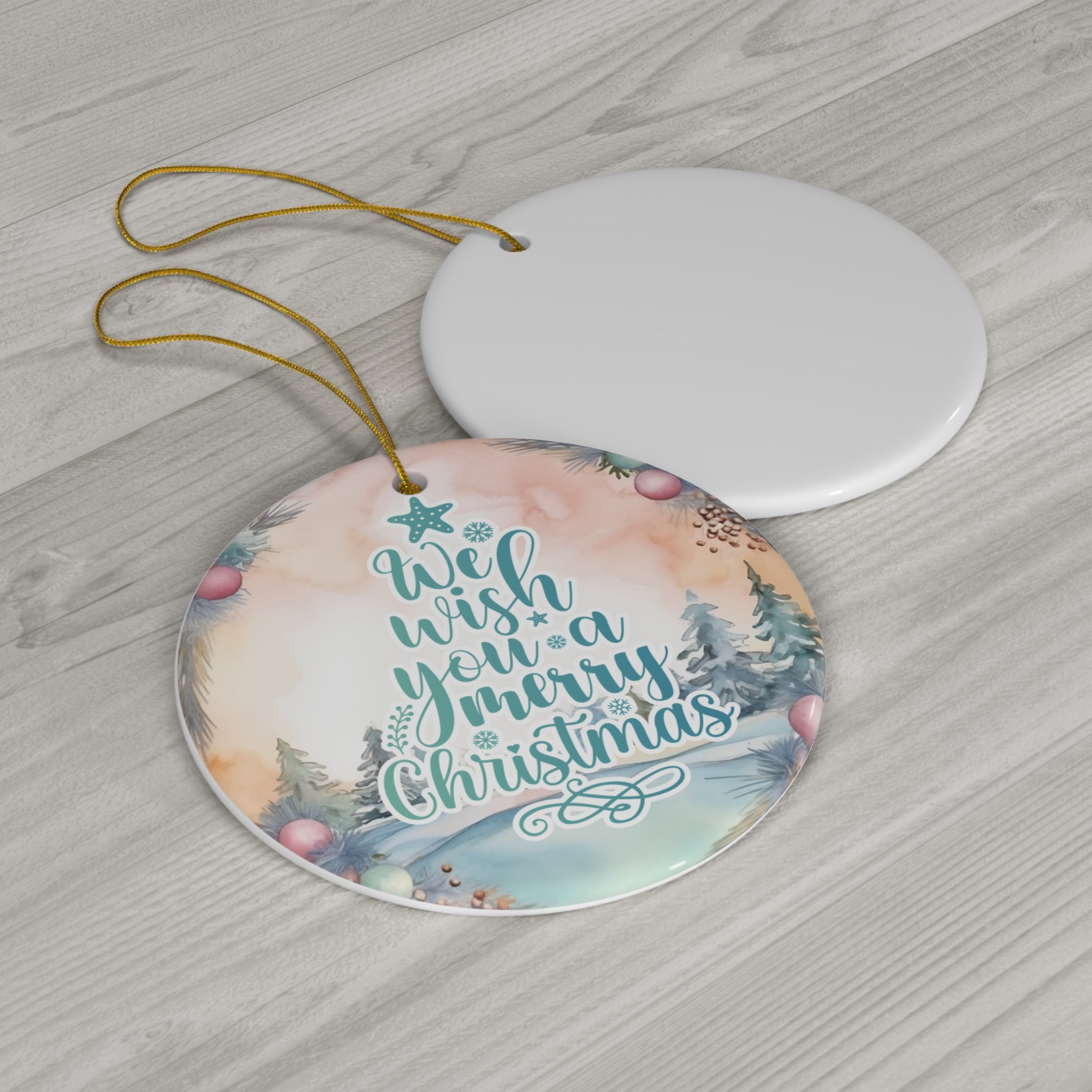 We Wish You A Merry Christmas Ceramic Ornament            Item #8179034 - Buckshot's Bargain Barn