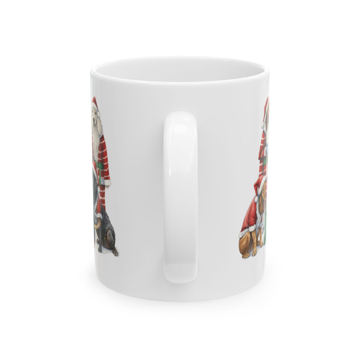Christmas Dogs Mug – Festive Santa Dog Holiday Coffee Cup 11oz  Item #780378