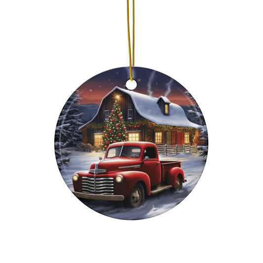 Ceramic Ornament - Country Christmas Truck    Item #249252