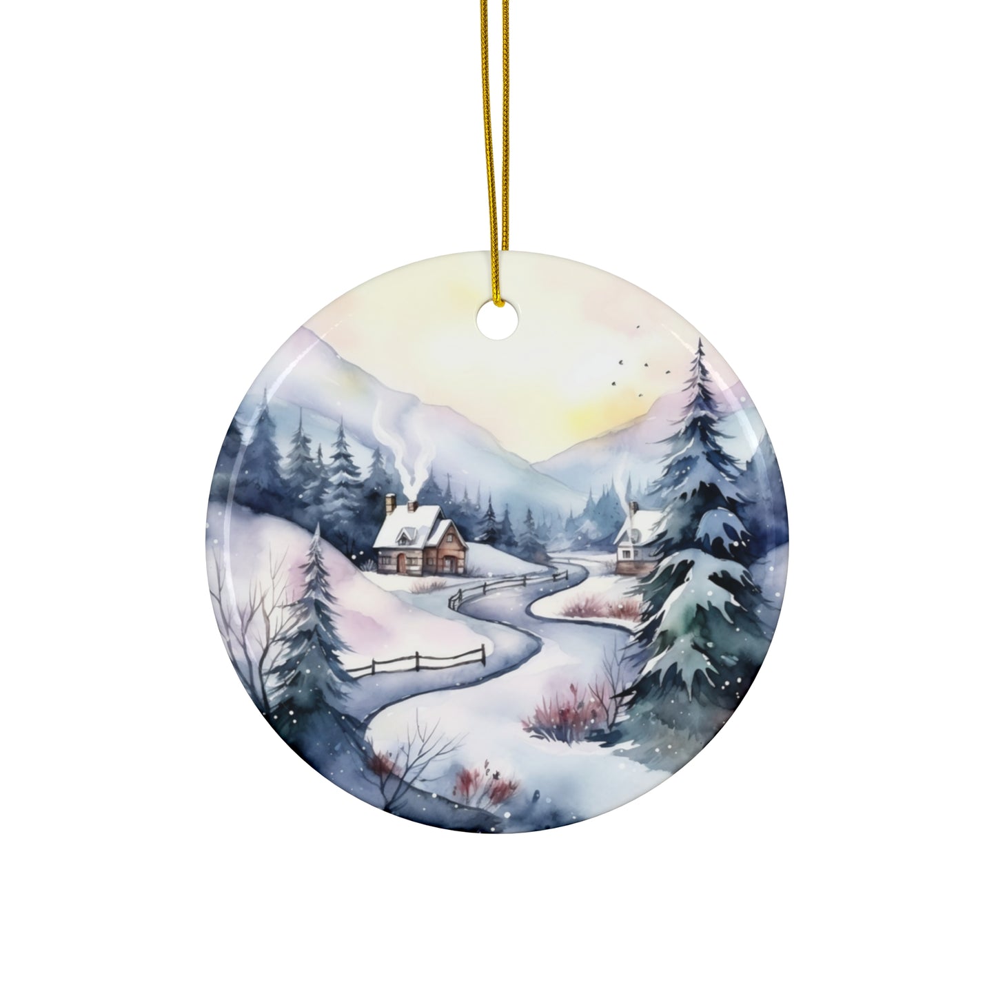 Ceramic Ornament - Christmas Scene     Item #4091795