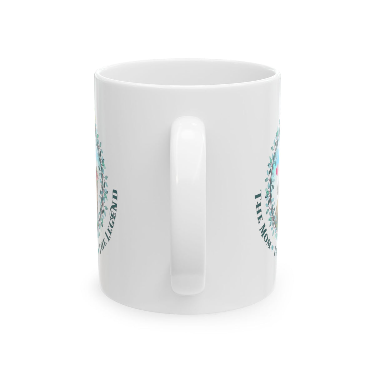 Mom the Legend Floral Ceramic Mug — Cute Woodland Animal Mother's Day Coffee Cup 11oz      Item #366886