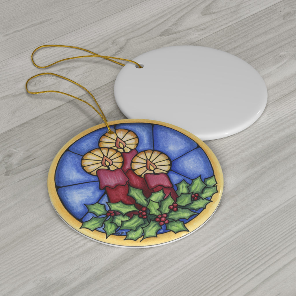 Stain Glass Ceramic Ornament     Item #496505 - Buckshot's Bargain Barn