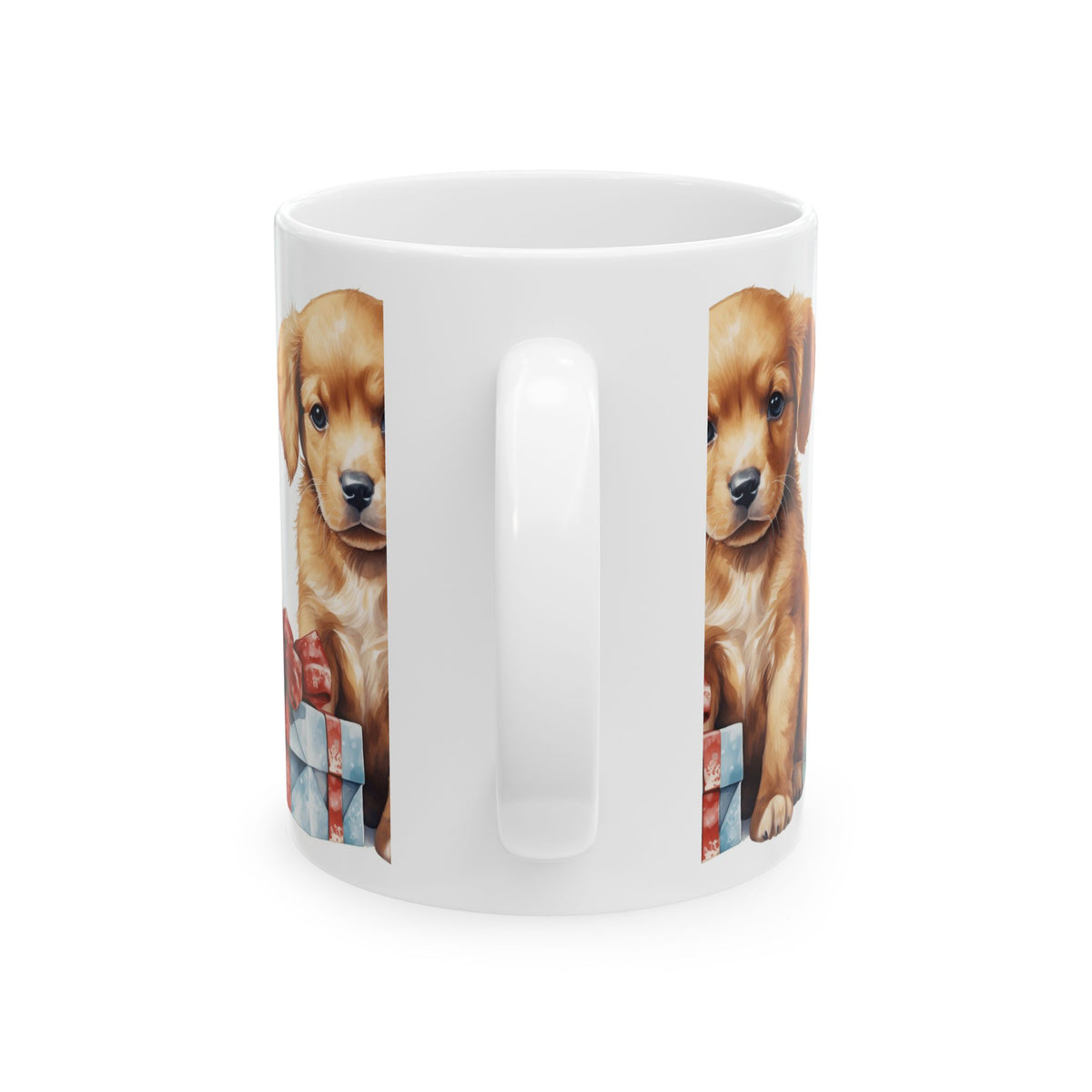 Cute Puppy with Gift Ceramic Mug 11oz  Item #447087