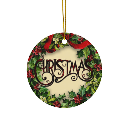 Christmas Scene Ceramic Disc Ornament        Item #9758389