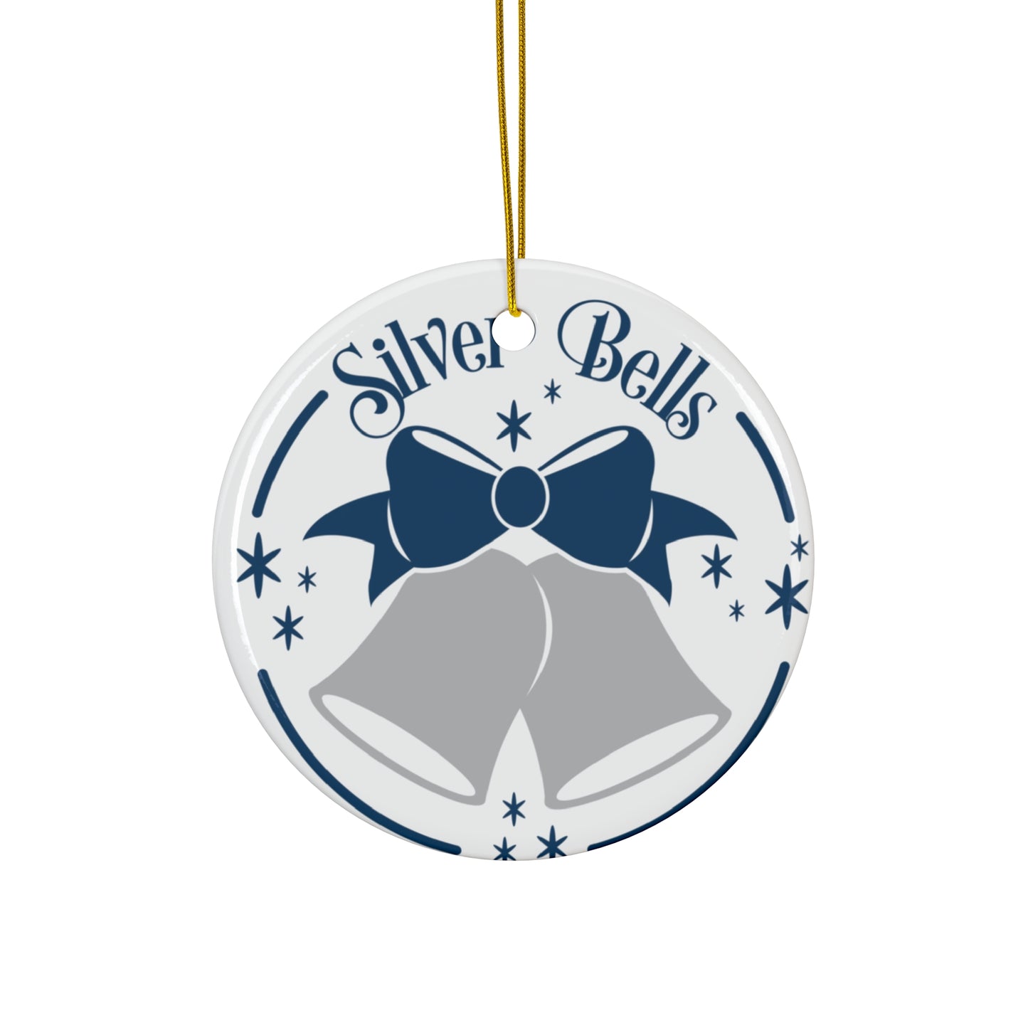 Silver Bells Ceramic Disc Ornament     Item #4280164