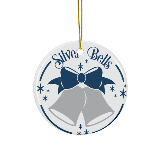 Silver Bells Ceramic Disc Ornament     Item #4280164