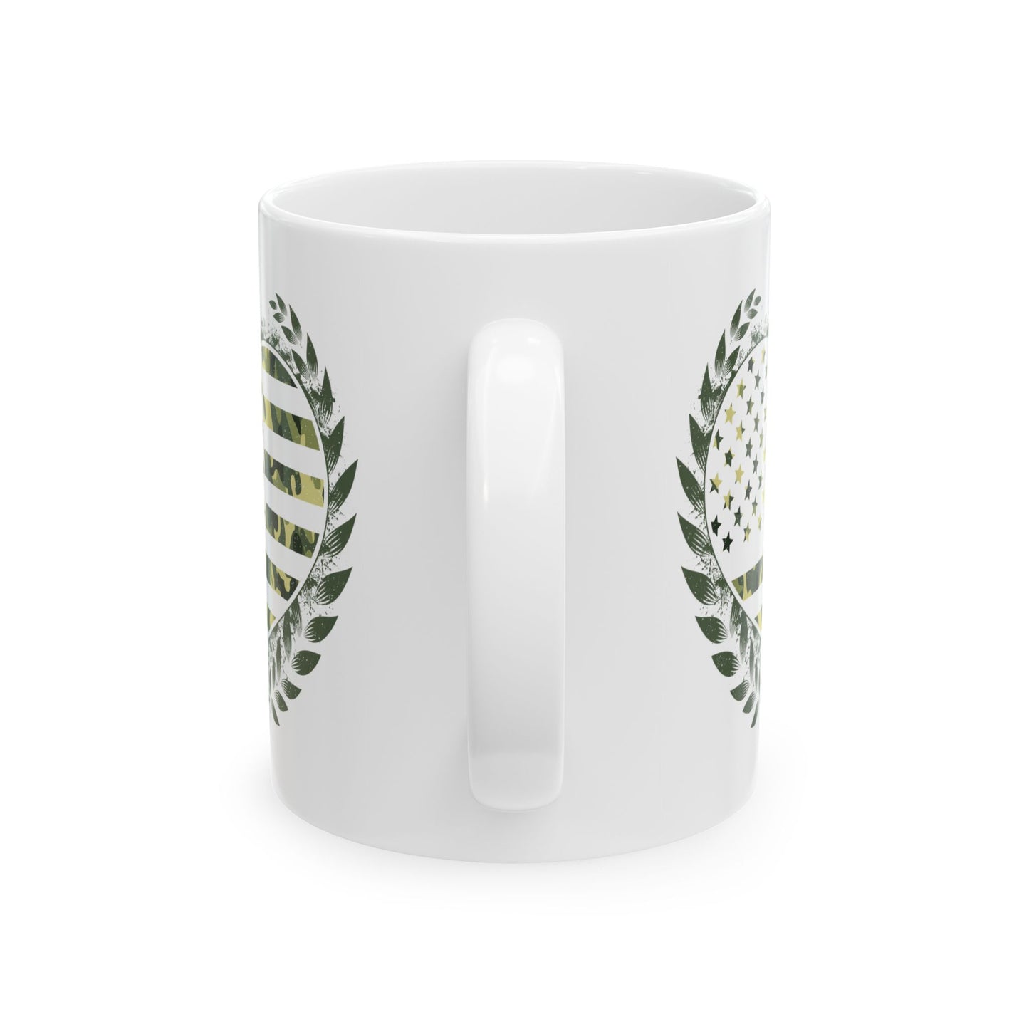 Flag Laurel Olive Green American Flag Wreath Ceramic Mug 11oz   Item #1831290