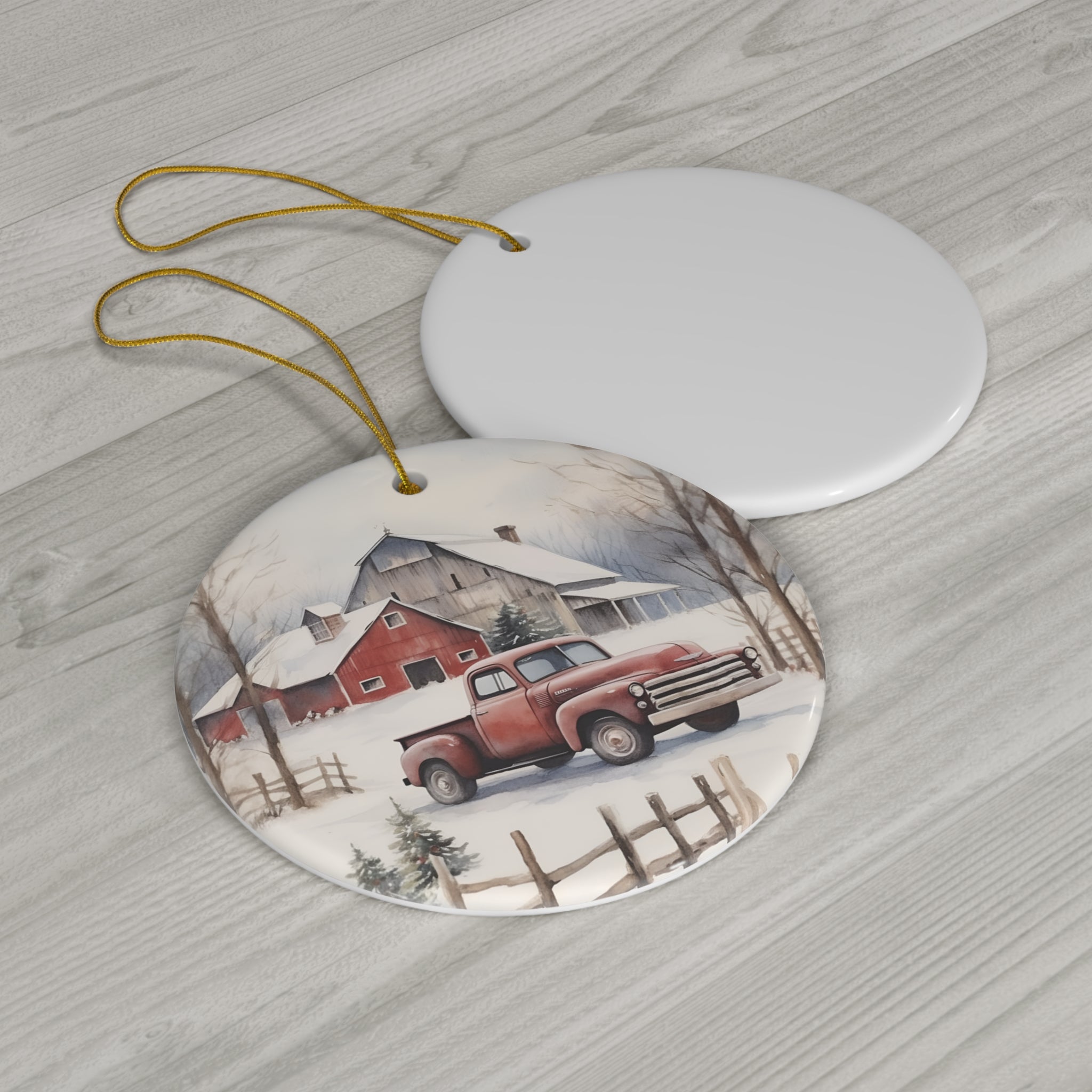 Red Truck Ceramic Ornament      Item #5791748 - Buckshot's Bargain Barn