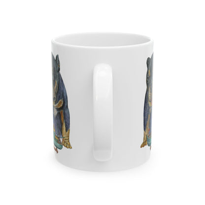 Bulldog Fishbowl Ceramic Mug — Cute Dog Lover Coffee Cup 11oz     Item #152039