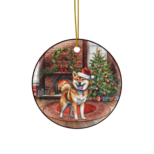 Ceramic Ornament - Shiba Inu Christmas Dog       Item #9713907