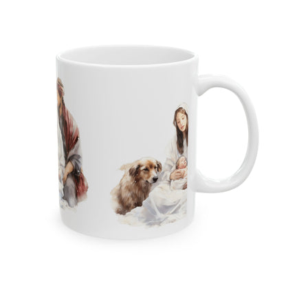 Nativity Family Ceramic Mug – Holy Family Christmas Coffee Cup 11oz   Item #719189