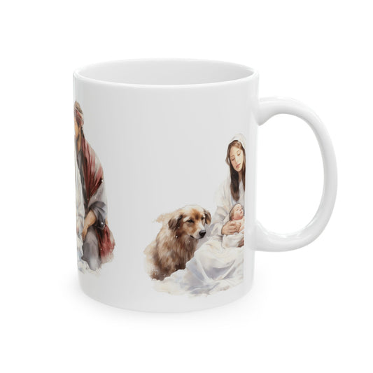Nativity Family Ceramic Mug – Holy Family Christmas Coffee Cup 11oz   Item #719189