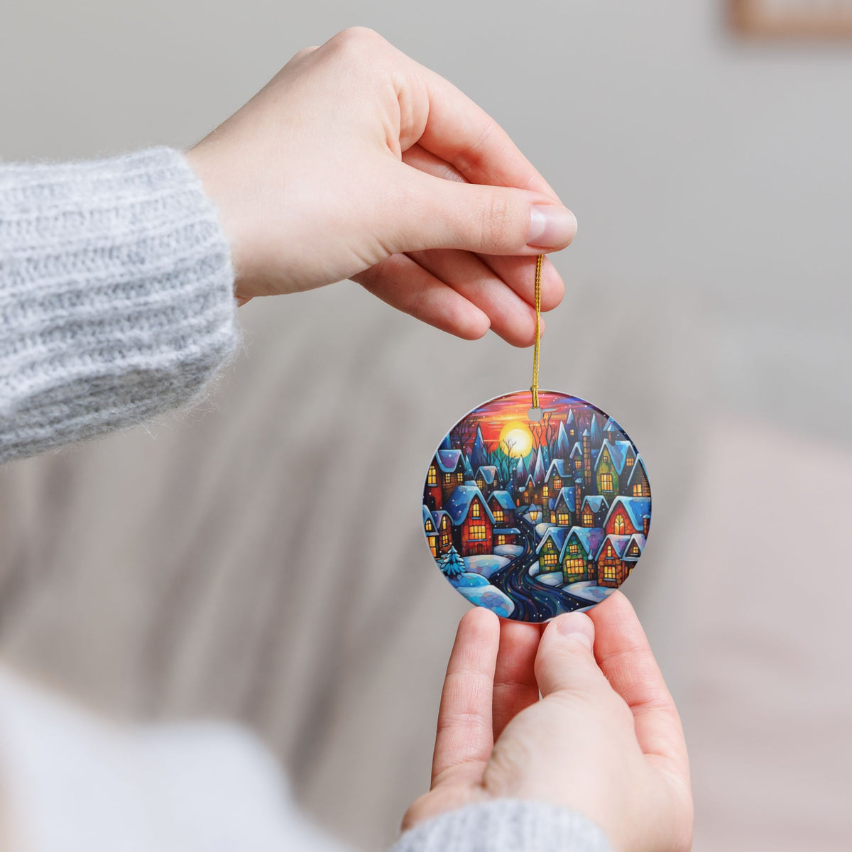 Winter Village Ceramic Christmas Ornament    Item #534633