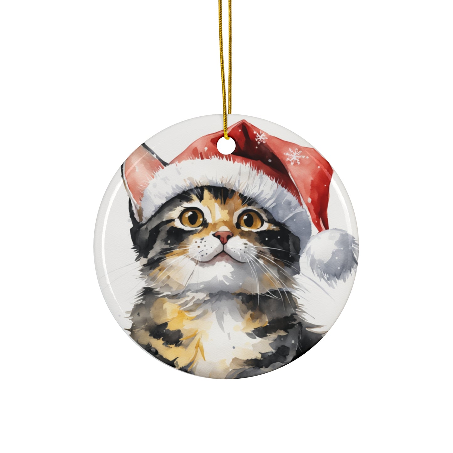 Christmas Cat Ceramic Disc Ornament     Item #3333972