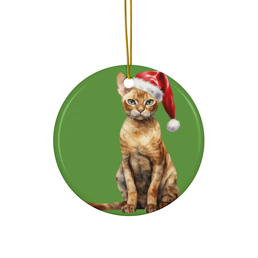 Ceramic Ornament - German Rex Xmas Cat    Item #5483638