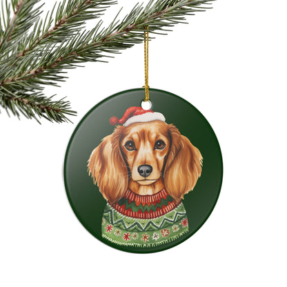 Christmas Cocker Spaniel Dog Ceramic Ornament    Item #434462