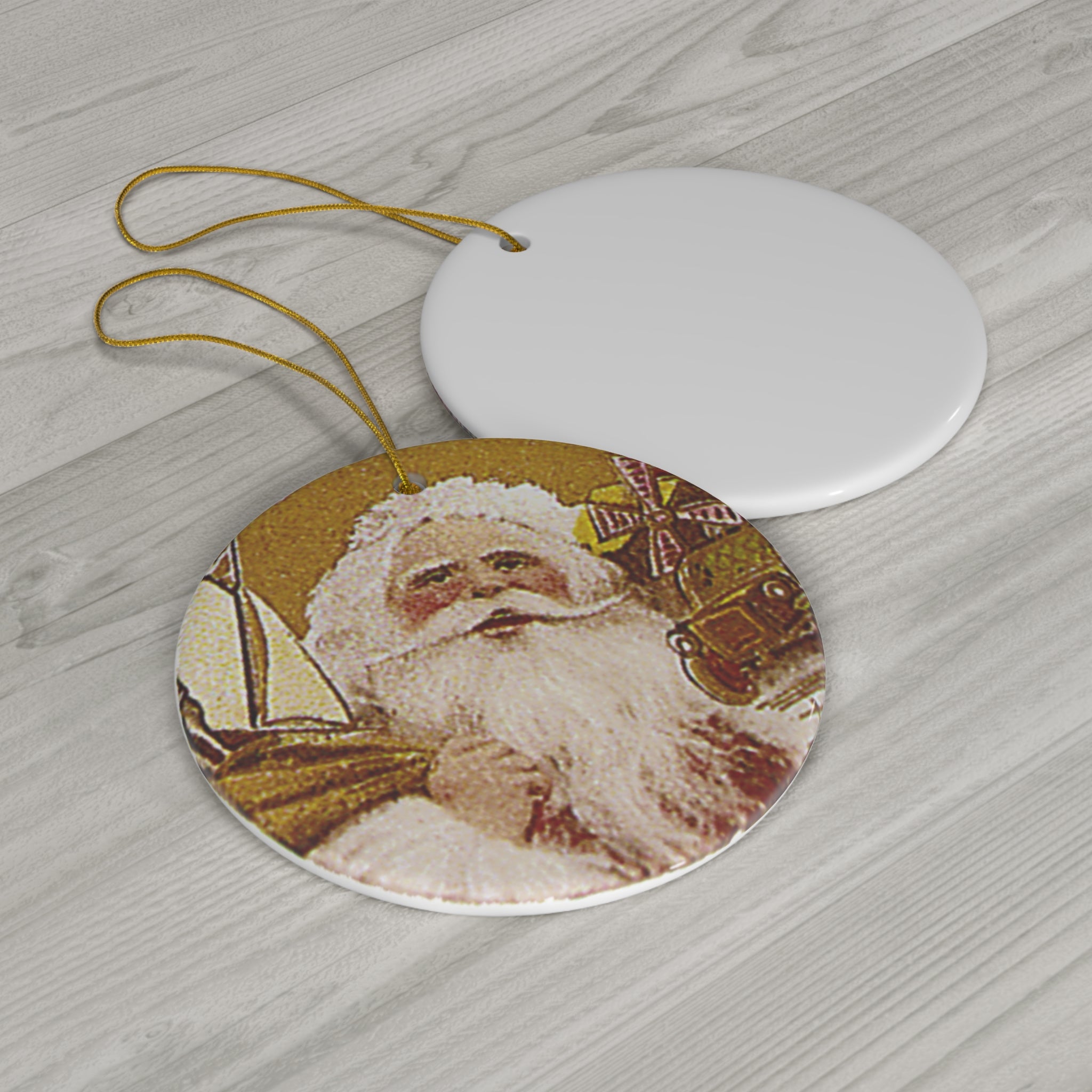 Santa Ceramic Disc Ornament         Item #1739418