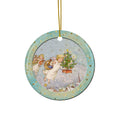 Christmas Scene Ceramic Disc Ornament        Item #1584564
