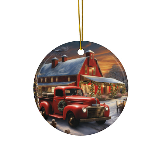 Ceramic Ornament - Country Christmas Truck    Item #8110424