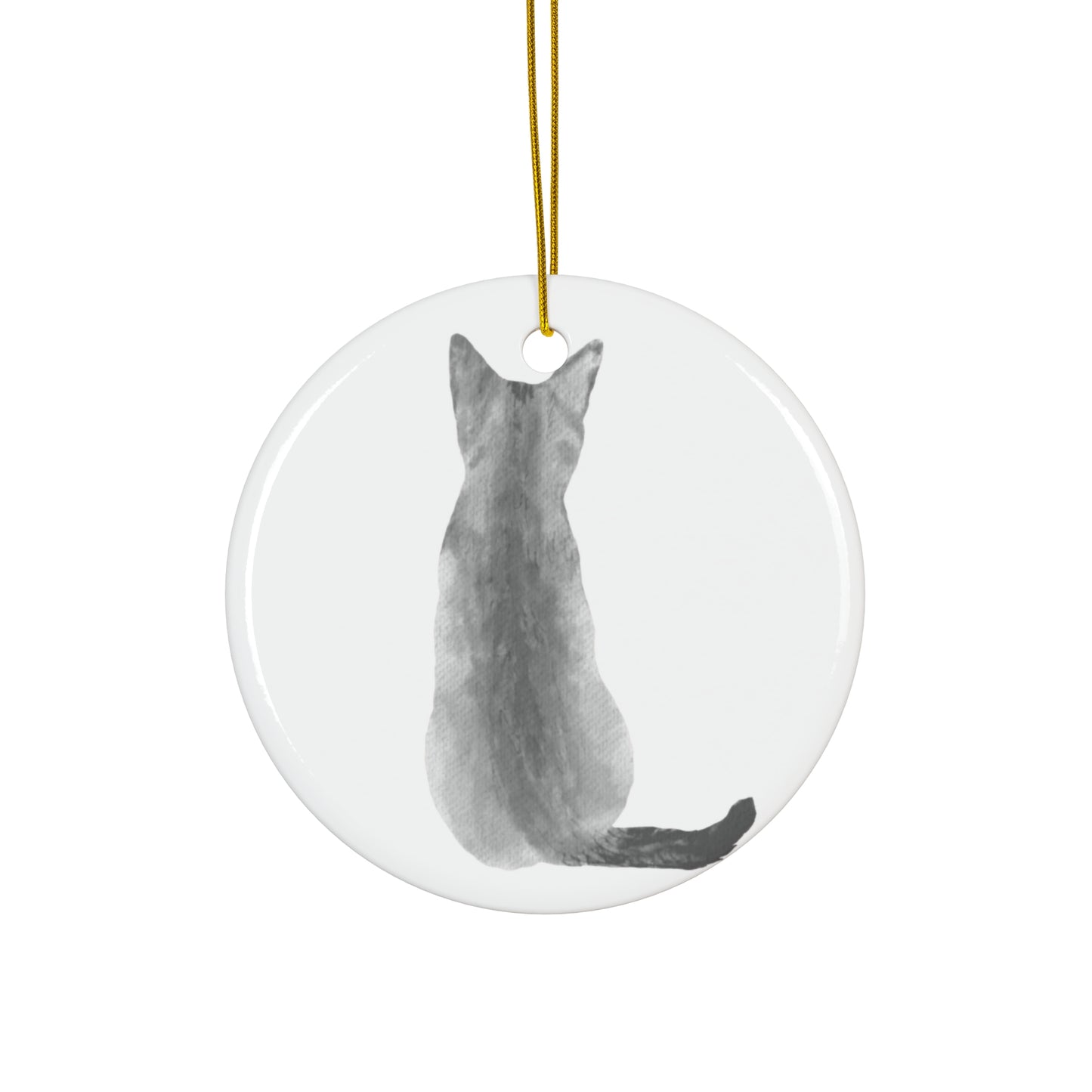 Cat Ceramic Disc Ornament          Item #6669003