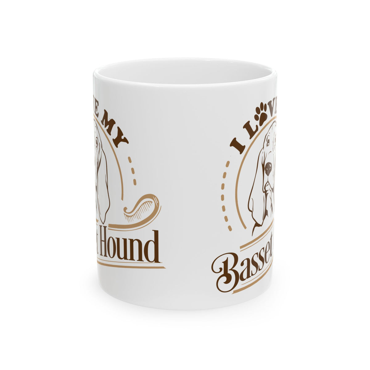 I Love My Basset Hound Dog Ceramic Mug — Cute Coffee Cup 11oz    Item #244048