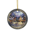 Winter Scene Ceramic Disc Ornament             Item #1210762 - Buckshot's Bargain Barn