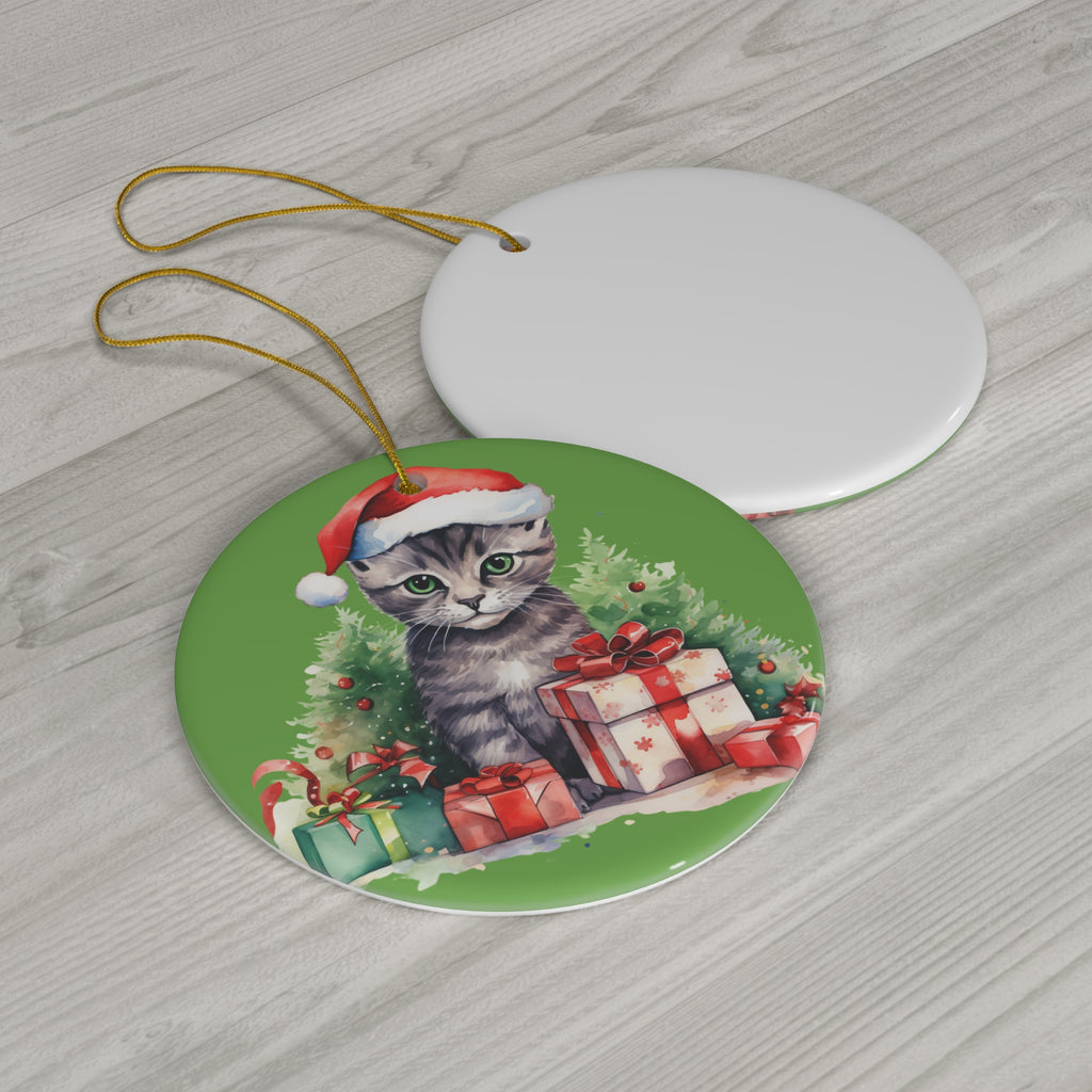 Ceramic Ornament - Christmas Cat      Item #1266795