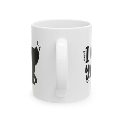 Dog Silhouette Ceramic Mug - "I Woof You" Funny Pet Lover Coffee Cup 11oz   Item #338564