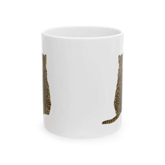 Striped Tabby Cat Ceramic Mug — Cute Cat Lover Coffee Cup 11oz   Item #1013