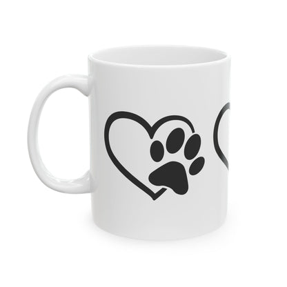 Paw Heart Ceramic Mug – Pet Lover Coffee Cup 11oz    Item #753464