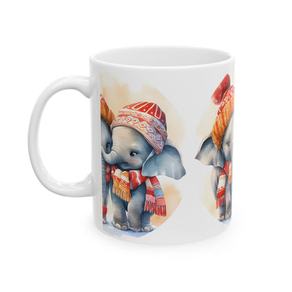 Cute Winter Elephants Ceramic Mug 11oz  Item #972807