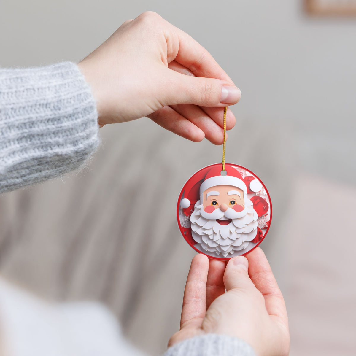 Santa Claus Christmas Ceramic Ornament   Item #955168