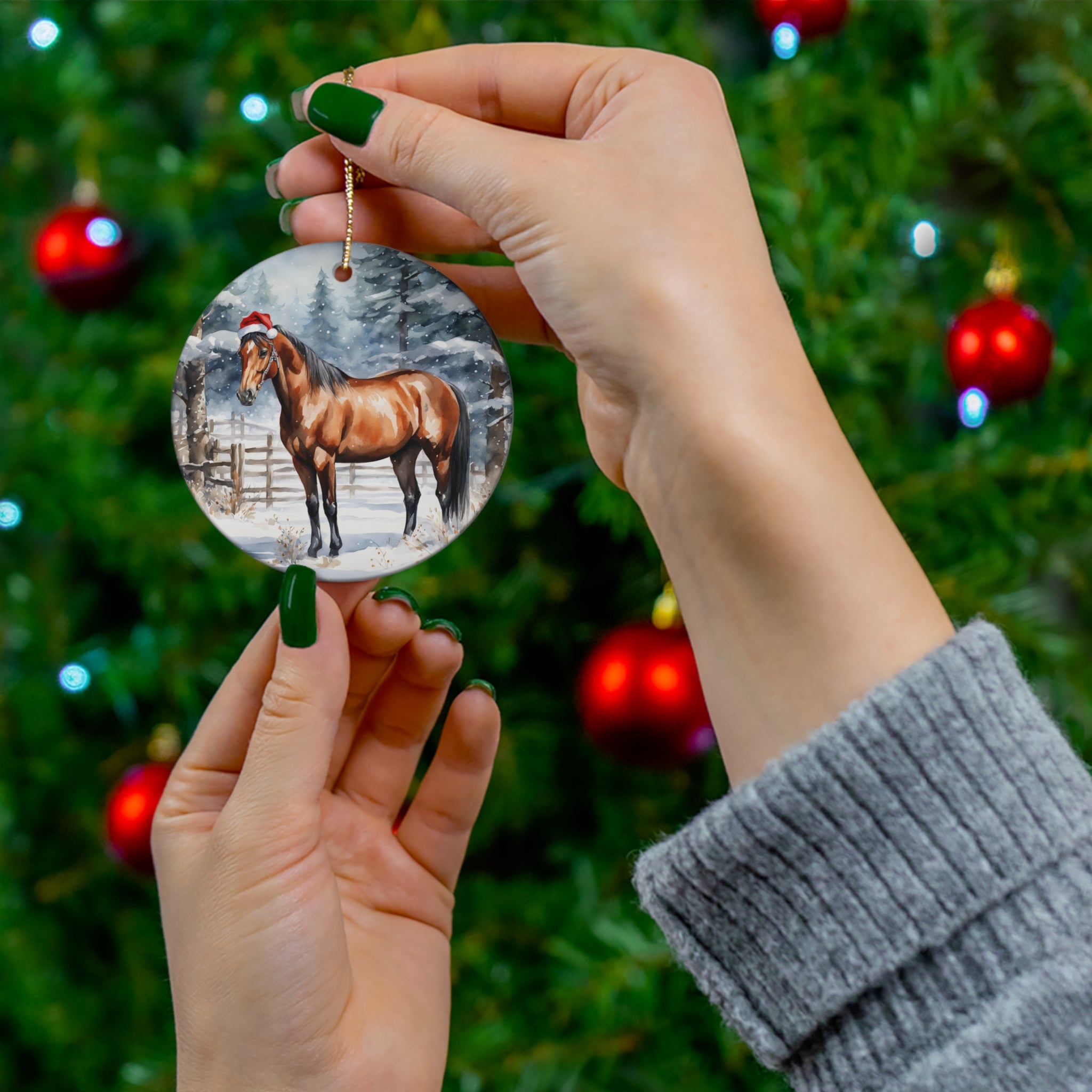 Ceramic Ornament - Horse Christmas      Item #8623326