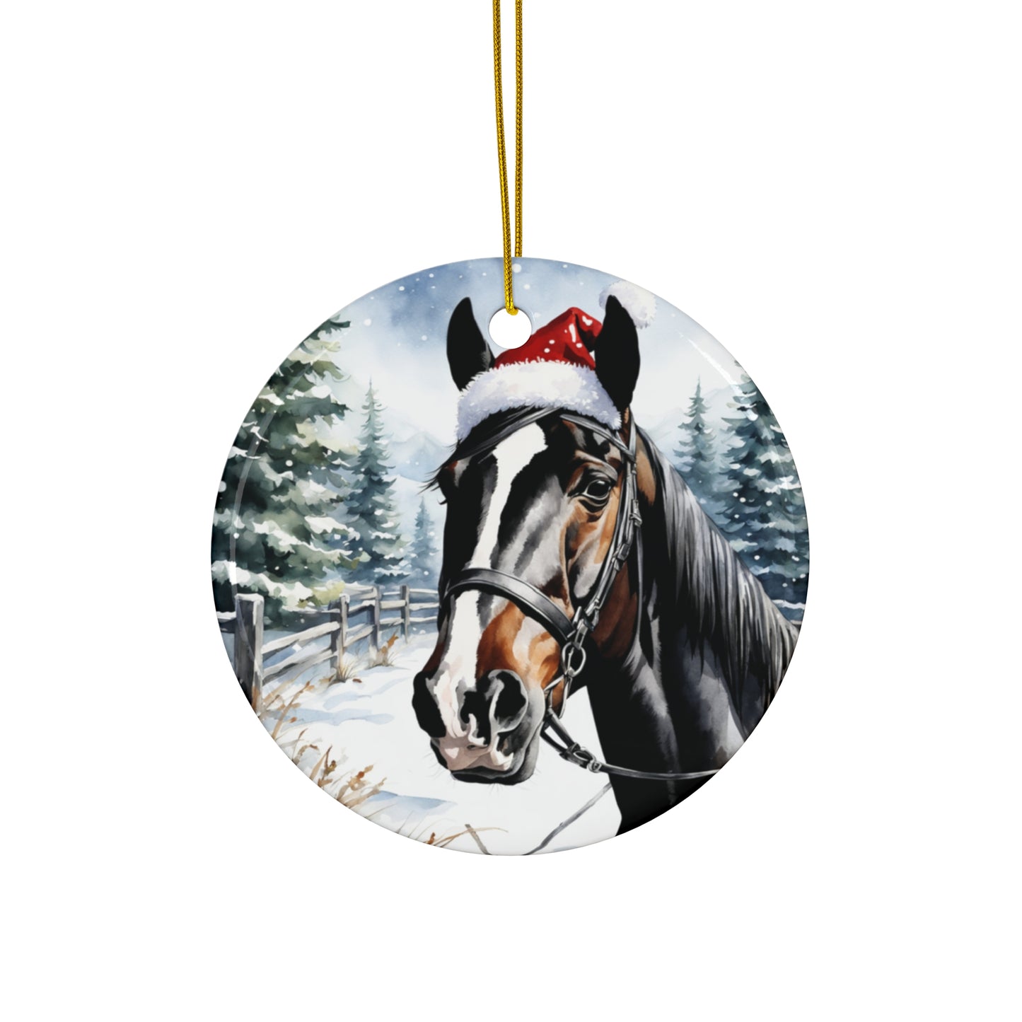 Ceramic Ornament - Horse Christmas      Item #6022111