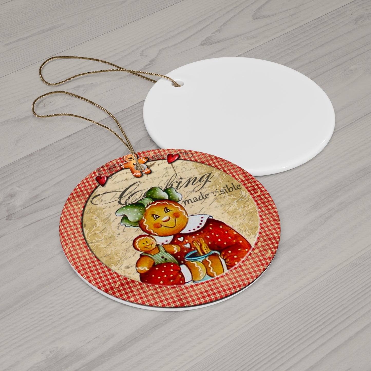 Gingerbread Woman Ceramic Disc Ornament        Item #3328942