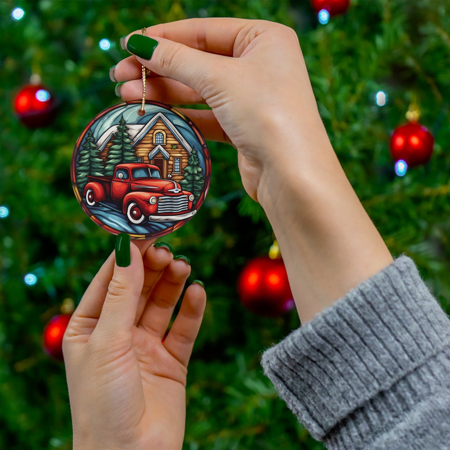 Red Truck Ceramic Ornament       Item #1070796