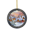 Winter Scene Ceramic Disc Ornament       Item #2537902 - Buckshot's Bargain Barn