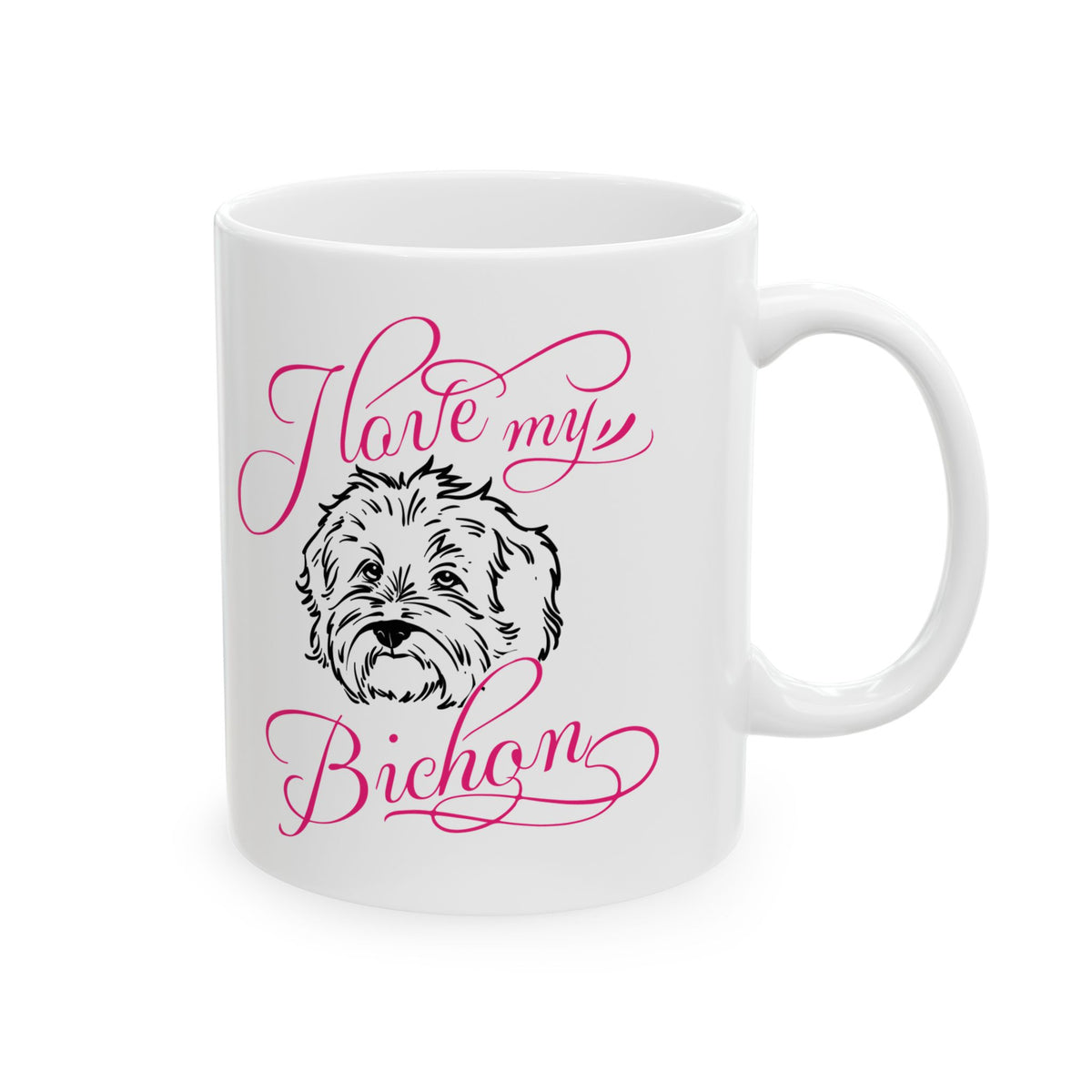 I Love My Bichon Dog Ceramic Mug — Cute Coffee Cup 11oz    Item #996311