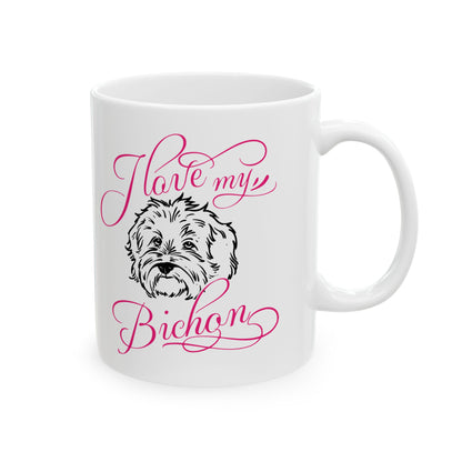 I Love My Bichon Dog Ceramic Mug — Cute Coffee Cup 11oz    Item #996311